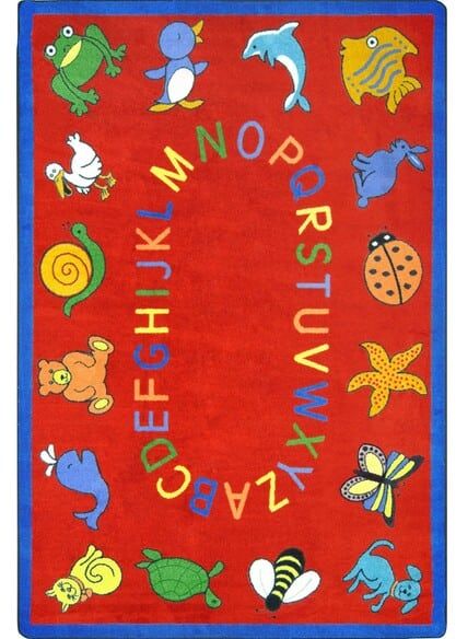 Joy Carpets Kid Essentials ABC Animals Red