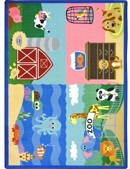 Joy Carpets Kid Essentials Animals All Around Multi