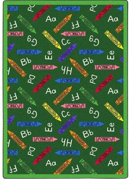 Joy Carpets Playful Patterns Crayons Green