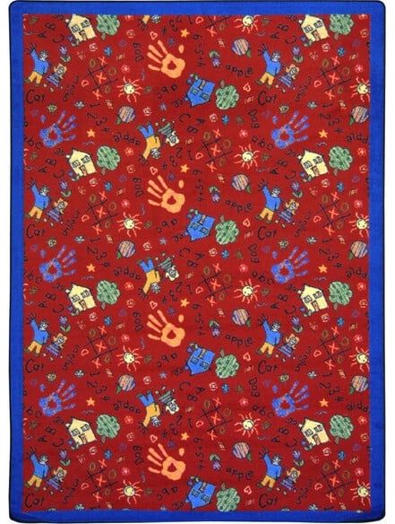 Joy Carpets Playful Patterns Scribbles Red