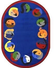 Joy Carpets Kid Essentials Joyful Faces Blue