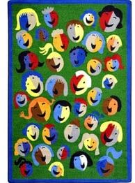 Joy Carpets Kid Essentials Joyful Faces Green