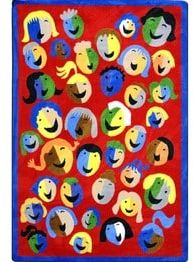 Joy Carpets Kid Essentials Joyful Faces Red