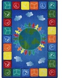 Joy Carpets Kid Essentials Peace Love Books Multi