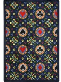 Joy Carpets Games People Play Stacked Deck Navy