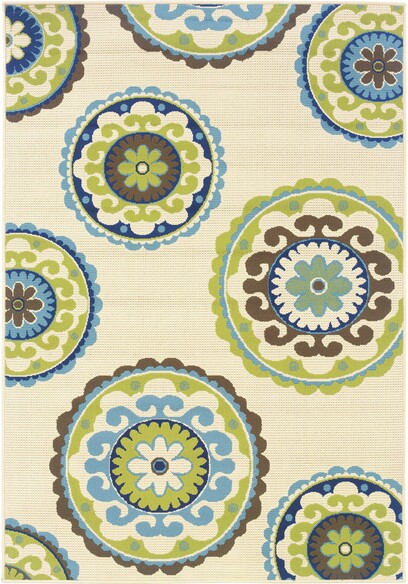 Oriental Weavers Caspian 859J6 Ivory and  Green