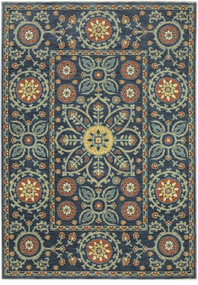 Oriental Weavers Francesca FR11B Blue and  Rust