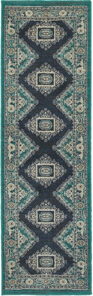 Oriental Weavers Highlands 6658A Blue and  Ivory