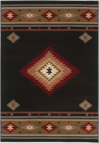 Oriental Weavers Hudson 087G1 Black and  Green