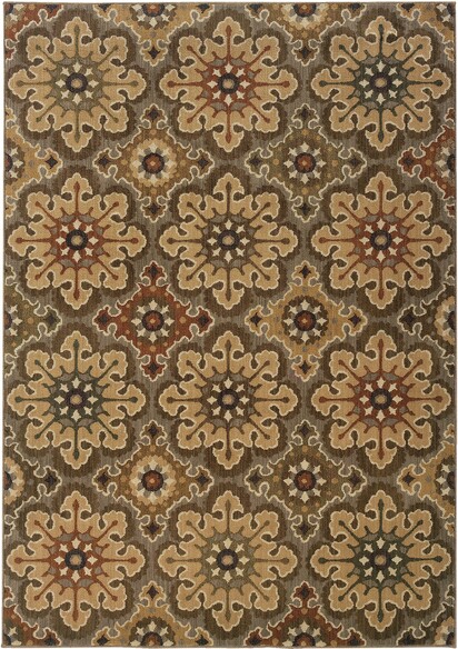 Oriental Weavers Kasbah 3808C Grey and  Gold