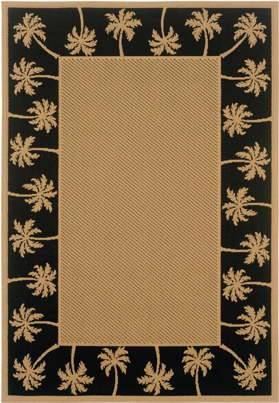 Oriental Weavers Lanai 606K5 Beige and  Black