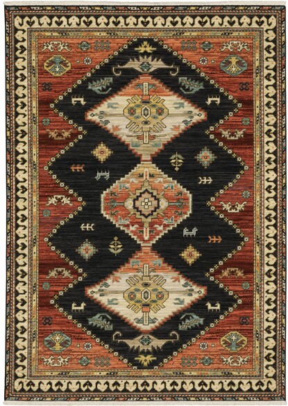 Oriental Weavers Lilihan 051K6 Charcoal and  Multi