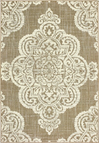 Oriental Weavers Marina 5929J Tan and  Ivory