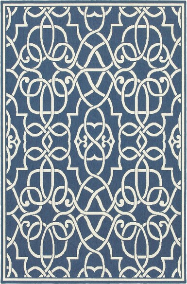 Oriental Weavers Meridian 2205B Navy and  Ivory