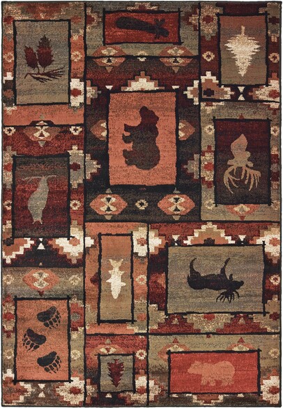 Oriental Weavers Woodlands 9601D Brown and  Rust