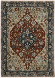 Oriental Weavers Aberdeen 1143H Rust and  Blue