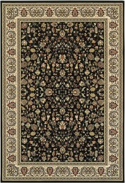 Oriental Weavers Kashan 108B1 Black and  Ivory