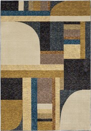 Oriental Weavers Strada STR01 Gold and  Blue