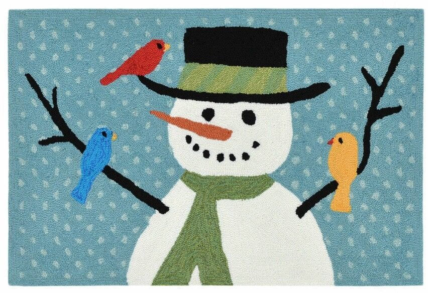 Trans Ocean Frontporch Snowman And Friends Blue 1865/03