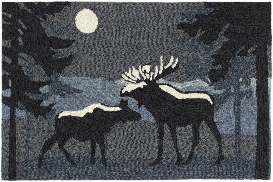 Trans Ocean Frontporch Moonlit Moose Night 4510/47