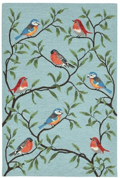 Trans Ocean Ravella Birds On Branches Aqua 2270/04