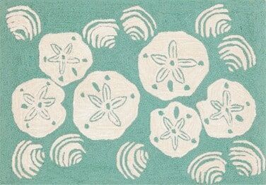 Trans Ocean Frontporch Shell Toss Aqua 1408/04