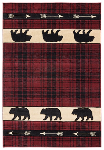 United Weavers Cottage Tartan Bear Burgundy