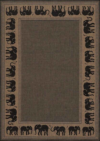 Couristan Recife Elephant and Cocoa/Black 1588/1021