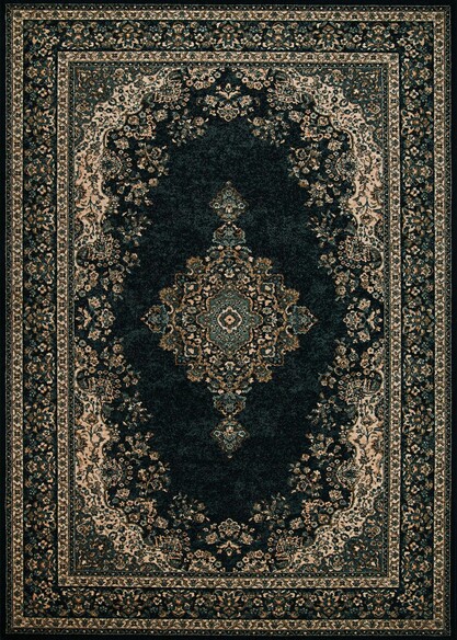 Couristan Old World Classic  Antique Kerman and Black Black 43922300