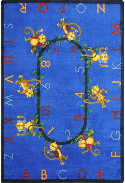 Joy Carpets Kid Essentials Monkey Business Blue