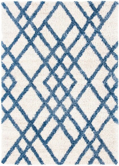 Safavieh Berber Shag BER214B Ivory and Blue