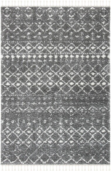 Safavieh Berber Fringe Shag BFG516F Grey and Ivory