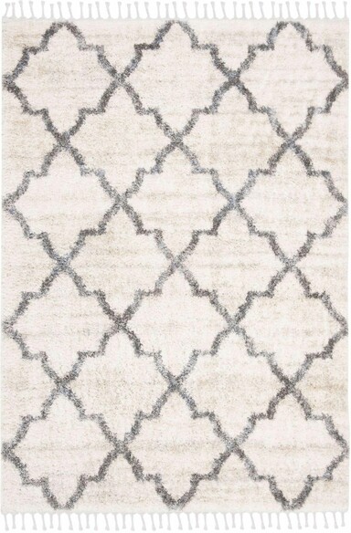 Safavieh Berber Fringe Shag BFG627A Cream and Grey