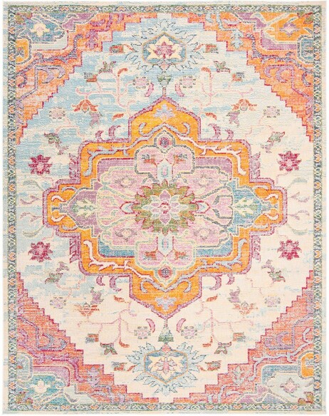 Safavieh Crystal CRS501B Light Blue and Fuchsia