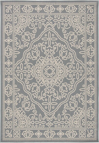 Safavieh Courtyard CY634423621 Anthracite and Beige