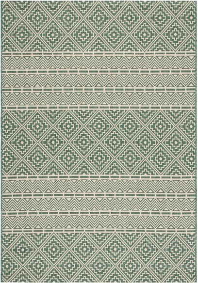 Safavieh Courtyard CY678732221 Dark Green and Beige