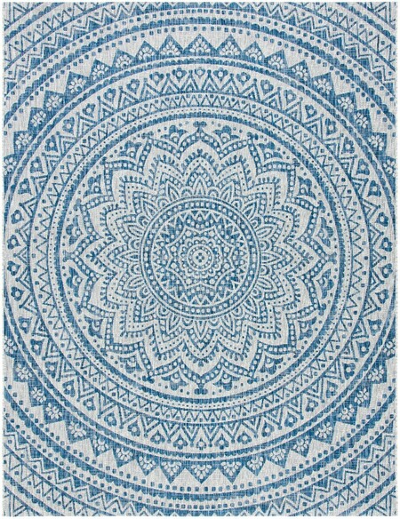 Safavieh Courtyard CY873436812 Light Grey and Blue