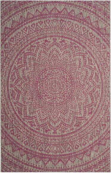 Safavieh Courtyard CY873439712 Light Grey and Fuchsia