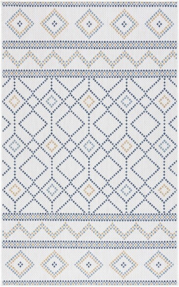 Safavieh Courtyard CY968153455 Ivory and Navy Yellow