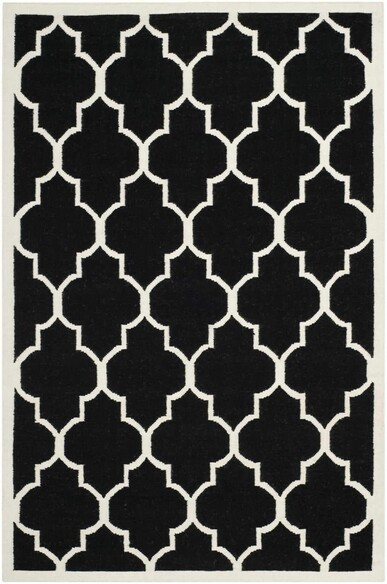 Safavieh Dhurries DHU632A Black and Ivory