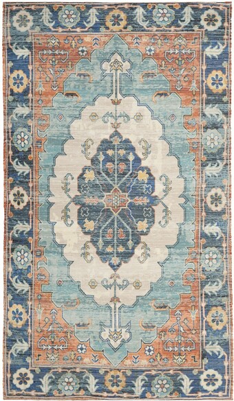 Safavieh Saffron SFN585A Blue and Coral