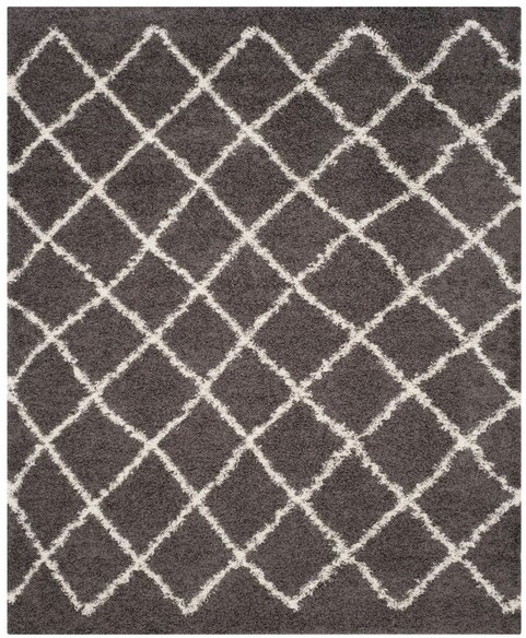 Safavieh Dallas Shag SGD258A Dark Grey and Ivory