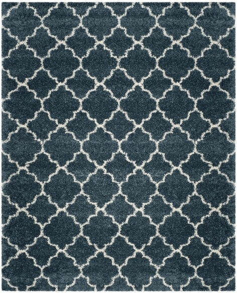 Safavieh Hudson Shag SGH282L Slate Blue and Ivory