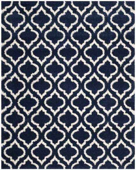 Safavieh Hudson Shag SGH284C Navy and Ivory