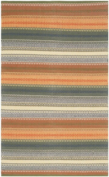 Safavieh Striped Kilim STK412A Gold and Grey