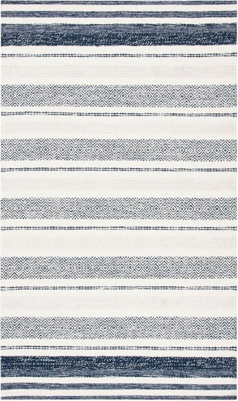 Safavieh Striped Kilim STK502A Ivory and Navy