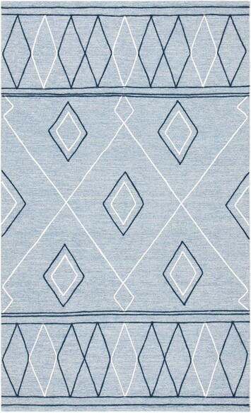 Safavieh Striped Kilim STK510M Light Blue and Ivory