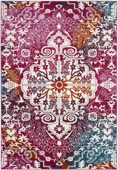 Safavieh Watercolor WTC669F Ivory and Fuchsia