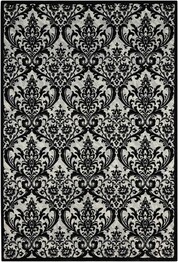 Nourison Damask DAS02 Black and White