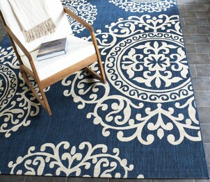 Safavieh Courtyard CYS6301258 Navy and Beige